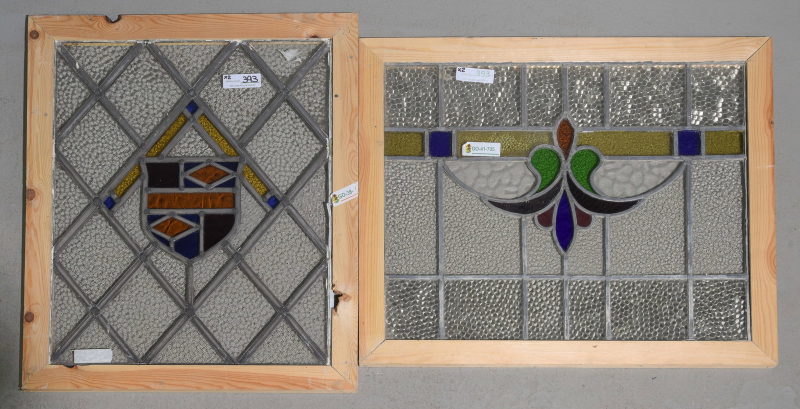 2 British Stained Glass Windows in New Frames #3 (1 of 3)