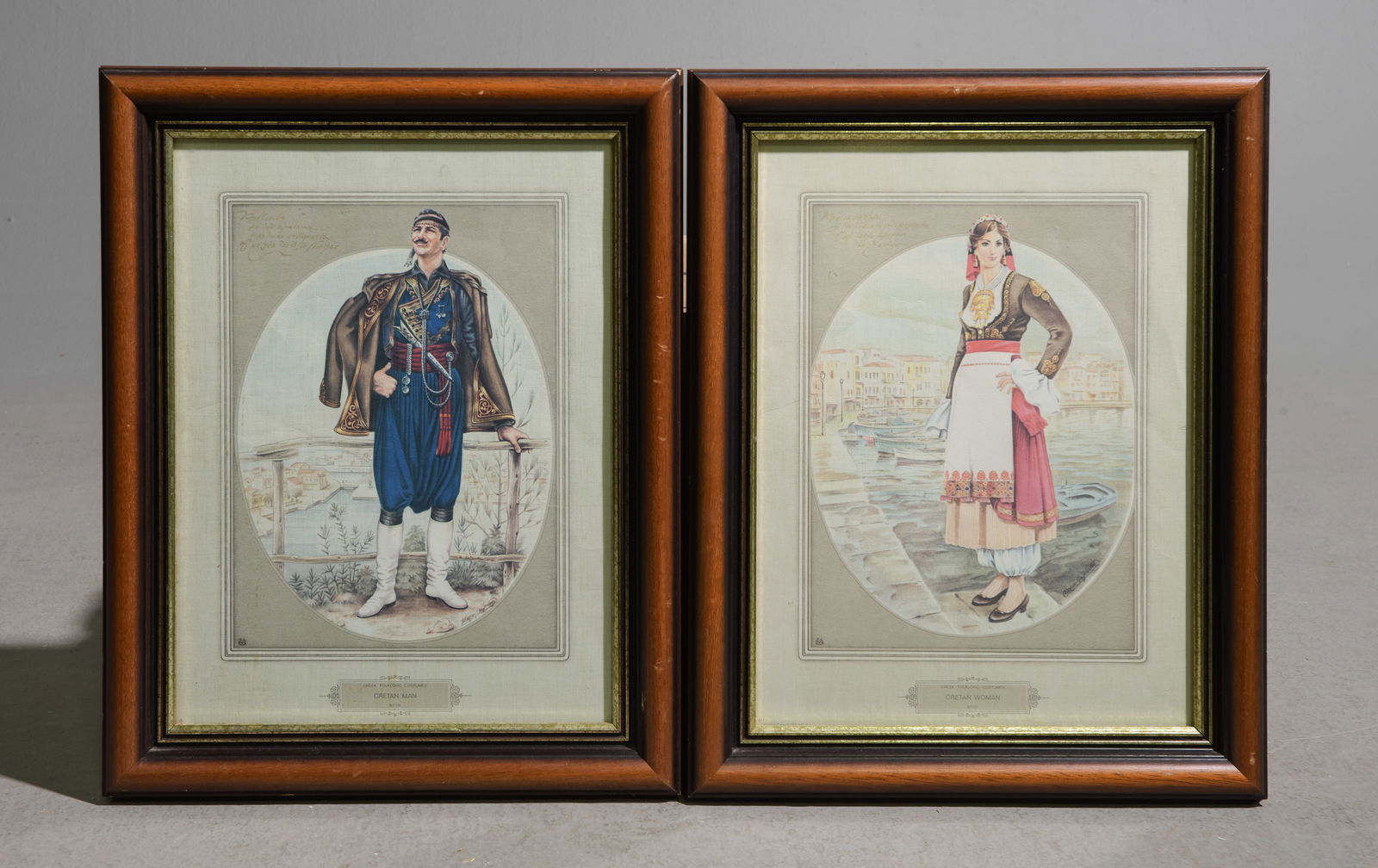2pcs Framed Art - Cretan Man & Cretan Woman (1 of 5)