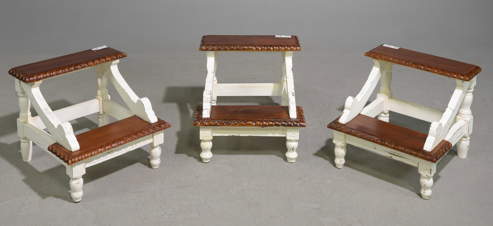 Three White Painted Step Stools (1 of 4)