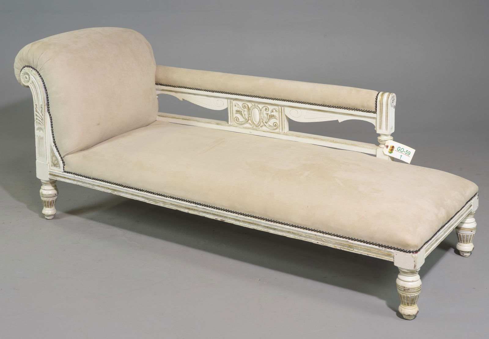 Painted Chaise Lounge / Recamier: Painted Chaise Lounge / Recamier - 30 in tall x 77 x 27, Seat height is 11 inches