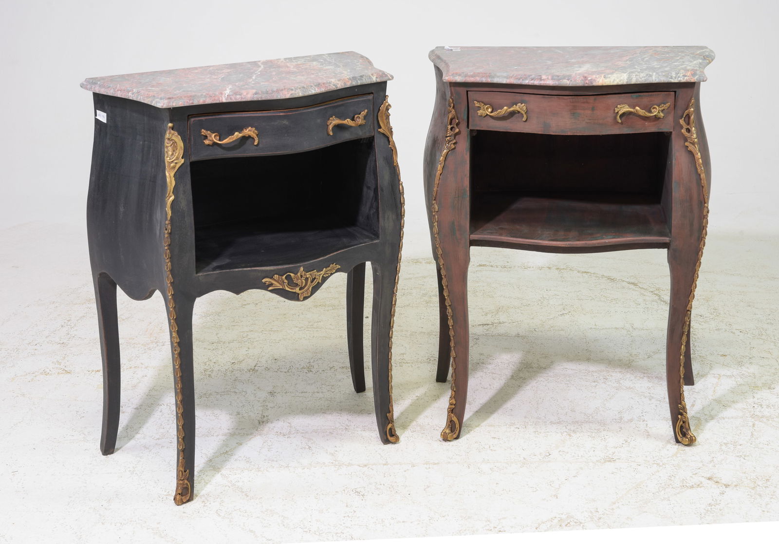 Two French Style Marble Top Nightstands (1 of 6)
