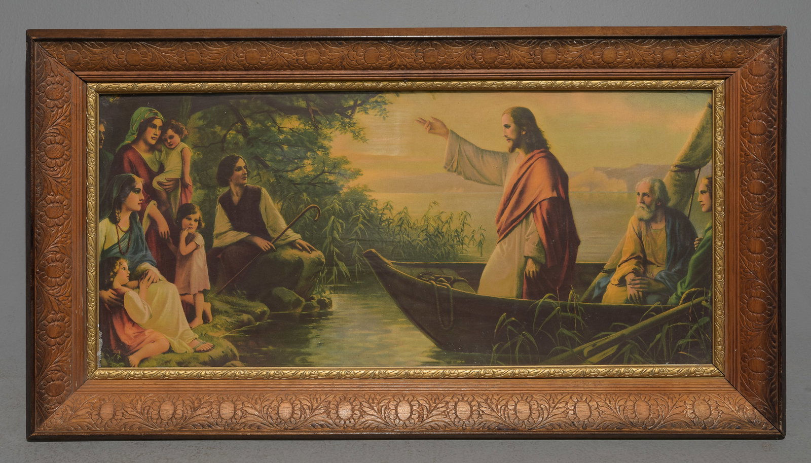 Framed Religious Print - Jesus in Boat (1 of 3)