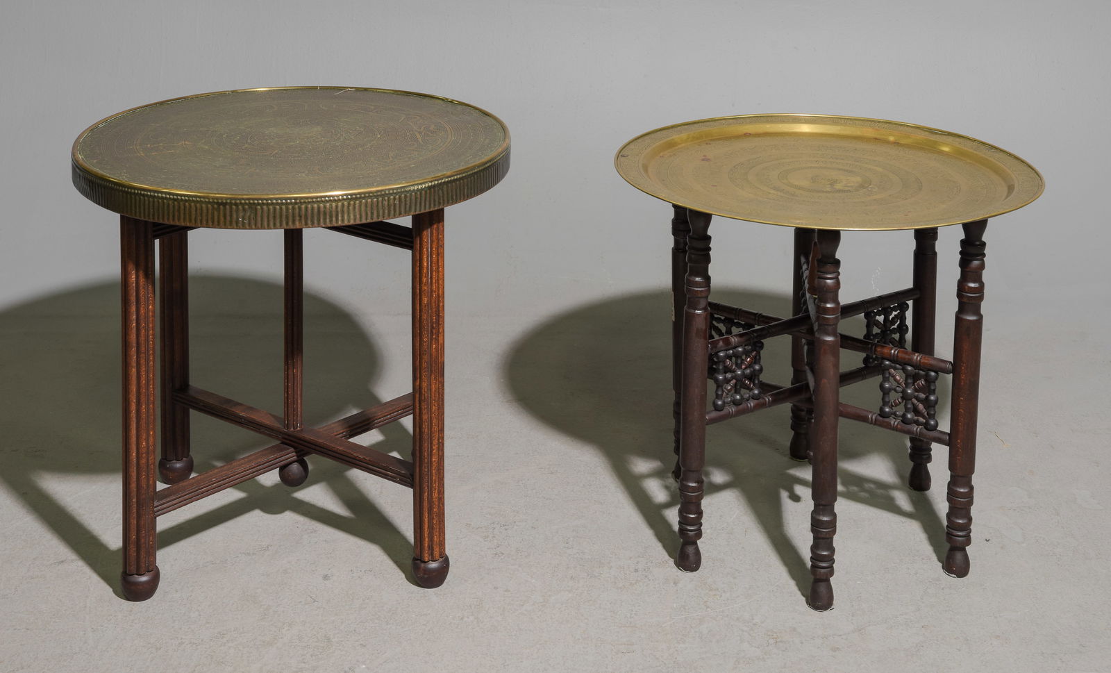 2 British Brass Tray Top Occasional Tables (1 of 5)