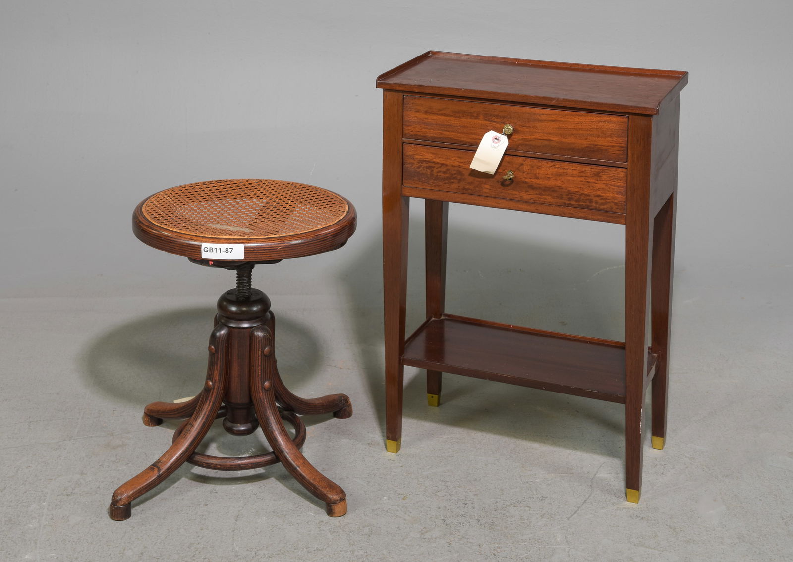 French Bentwood Caned Piano Stool & Nightstand (1 of 4)
