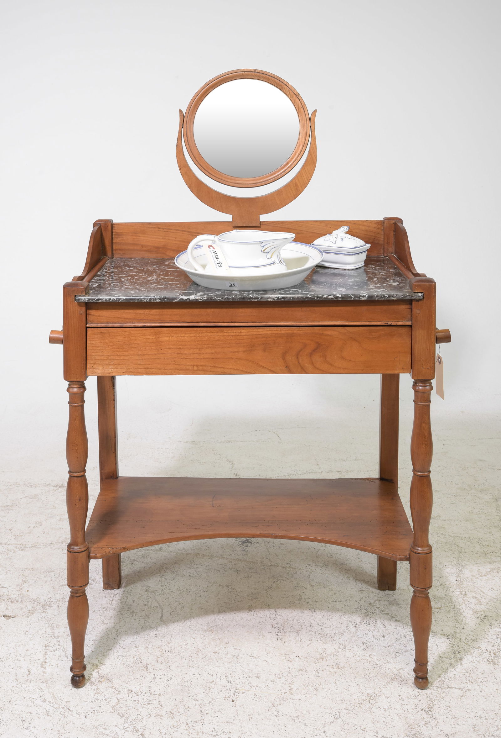 French Marble Top Washstand with Bowl & Pitcher (1 of 6)