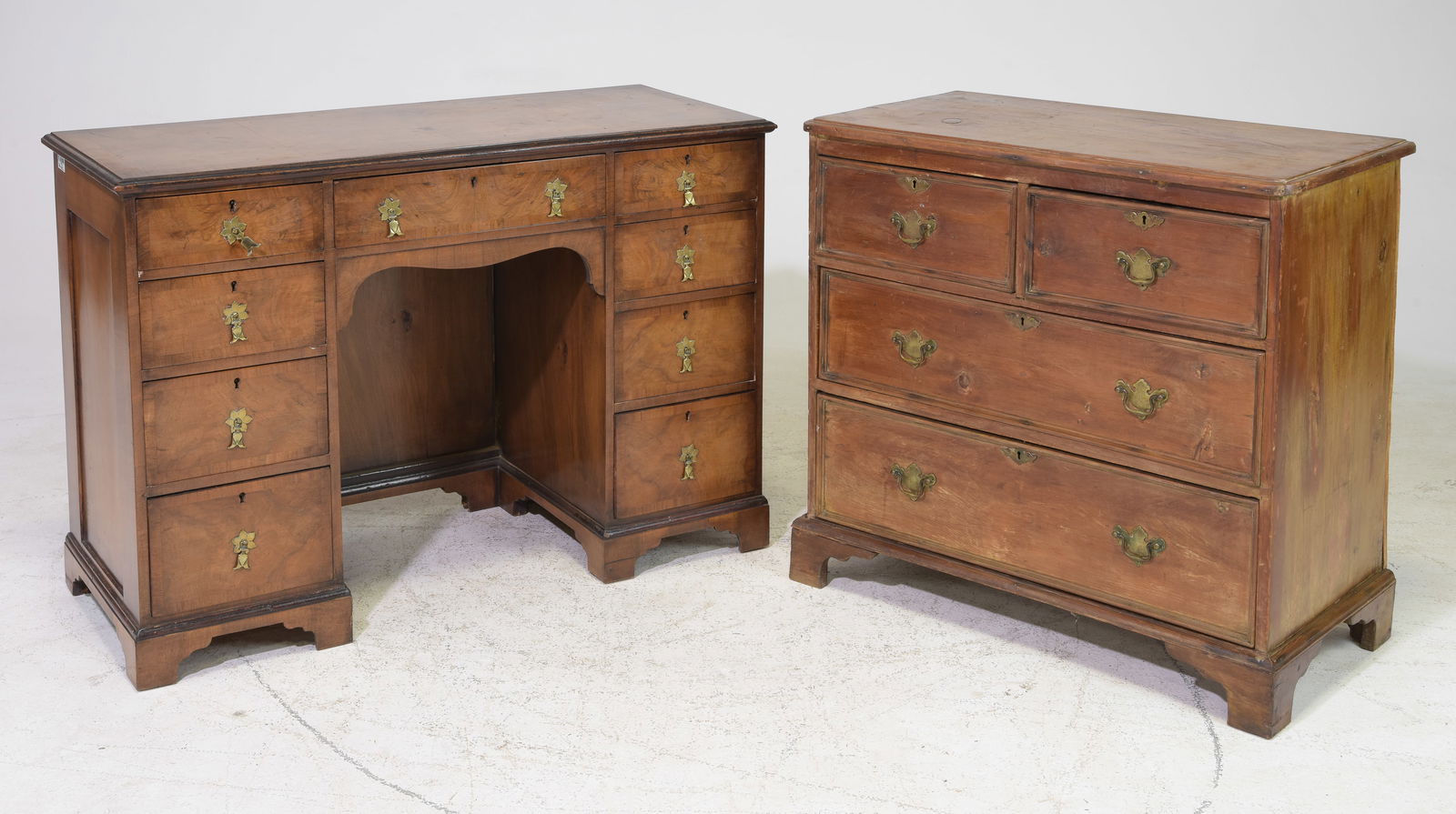 English Walnut Desk / Writing Table & Chest (1 of 2)