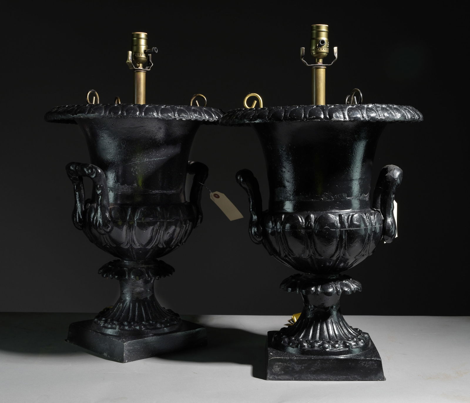 Pair of Classical Style Planter Cast Iron Lamps (1 of 4)