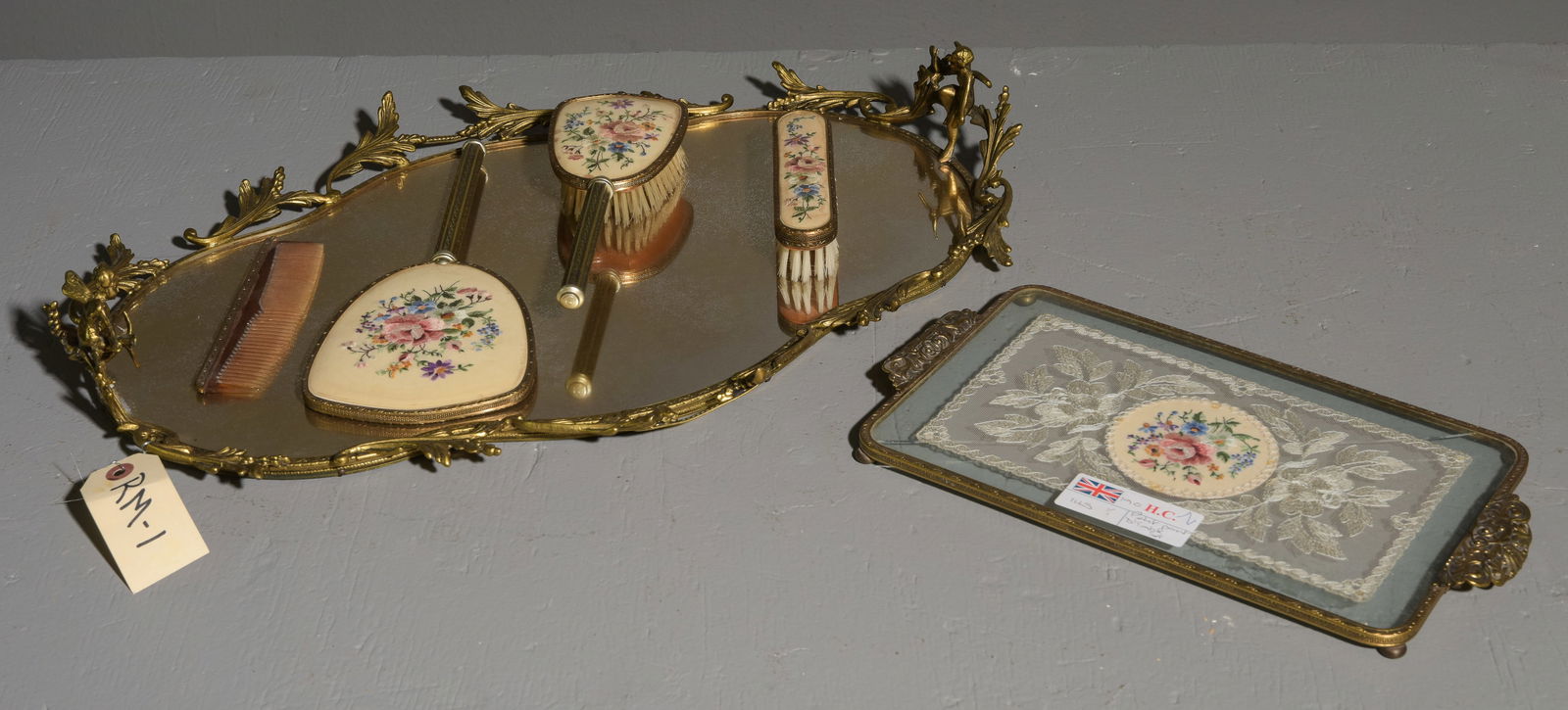 English Dressing Set & Mirrored Tray (1 of 3)