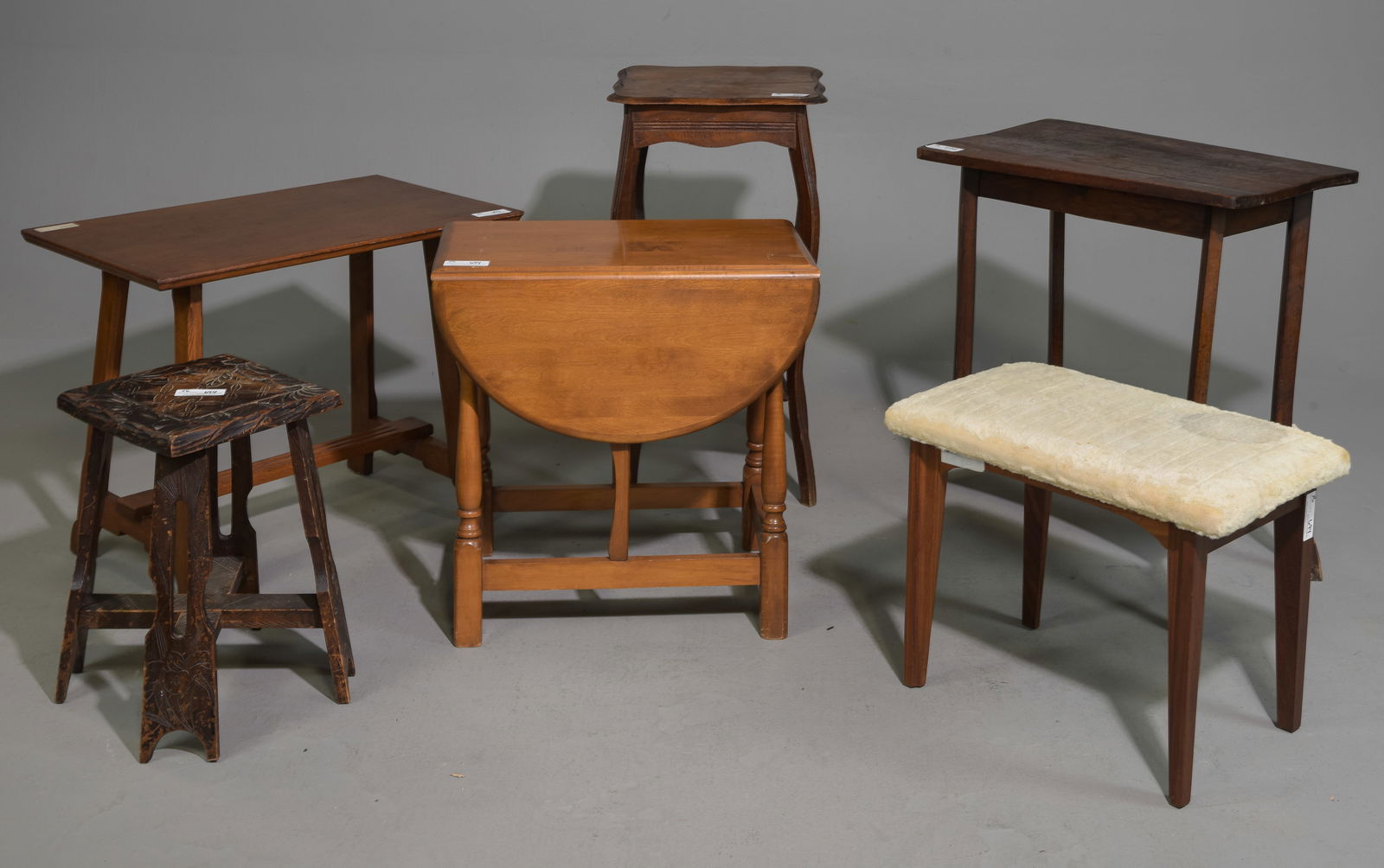 6pcs Assorted Drop Leaf Table, Stools, ETC. (1 of 5)