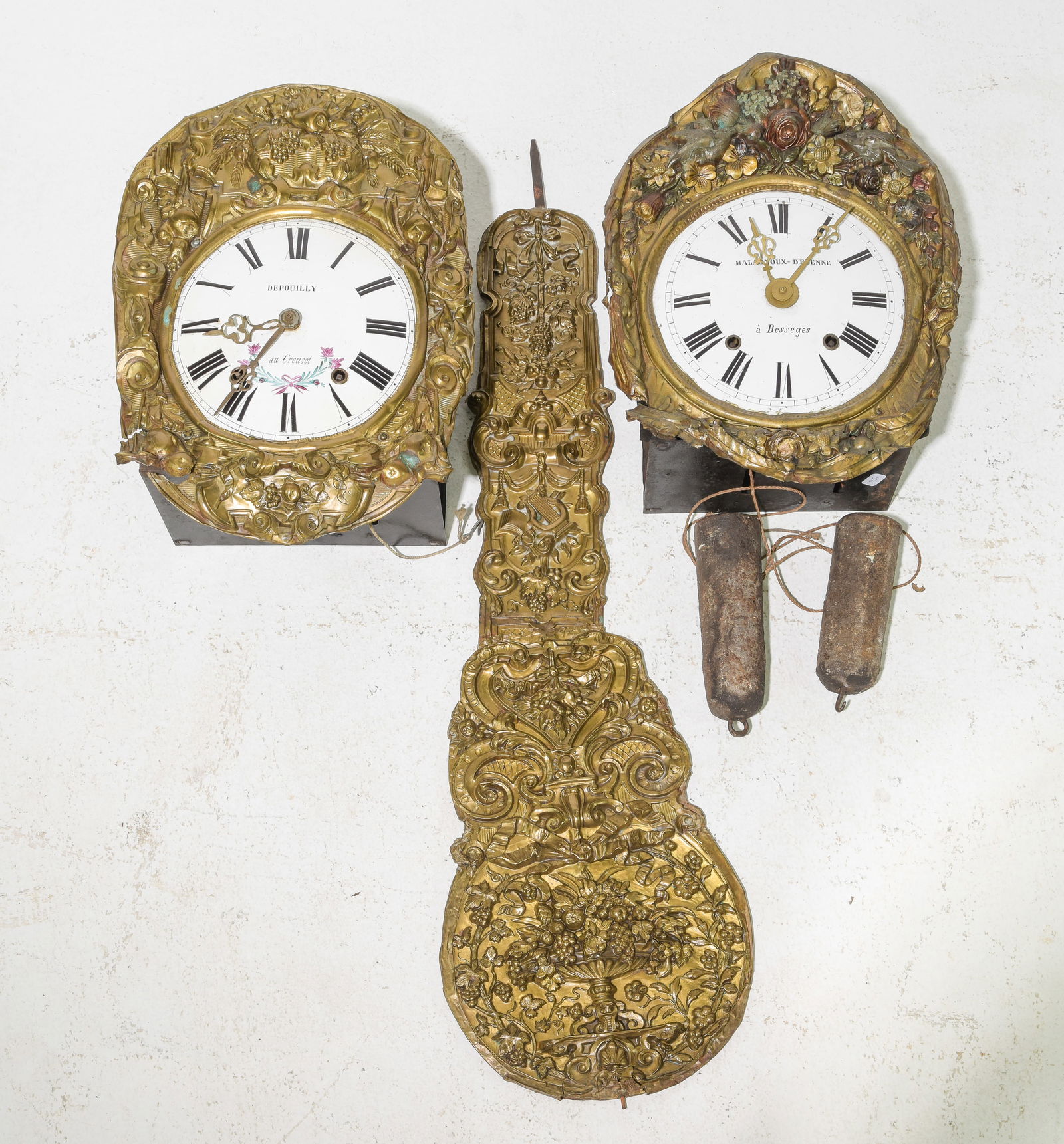 2 French Clocks with Weights & Pendulums (1 of 5)