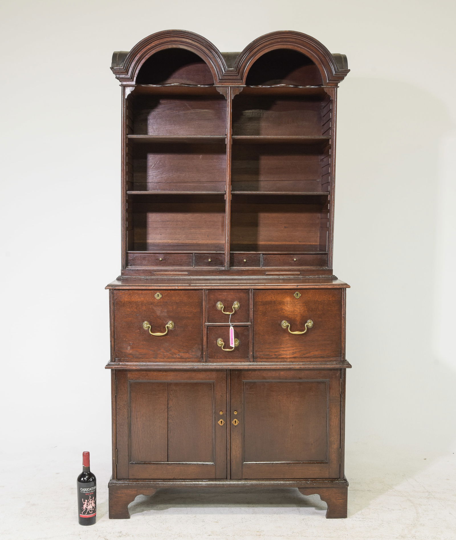 British Oak Dome Top Bookcase c.1900-1920's (1 of 8)