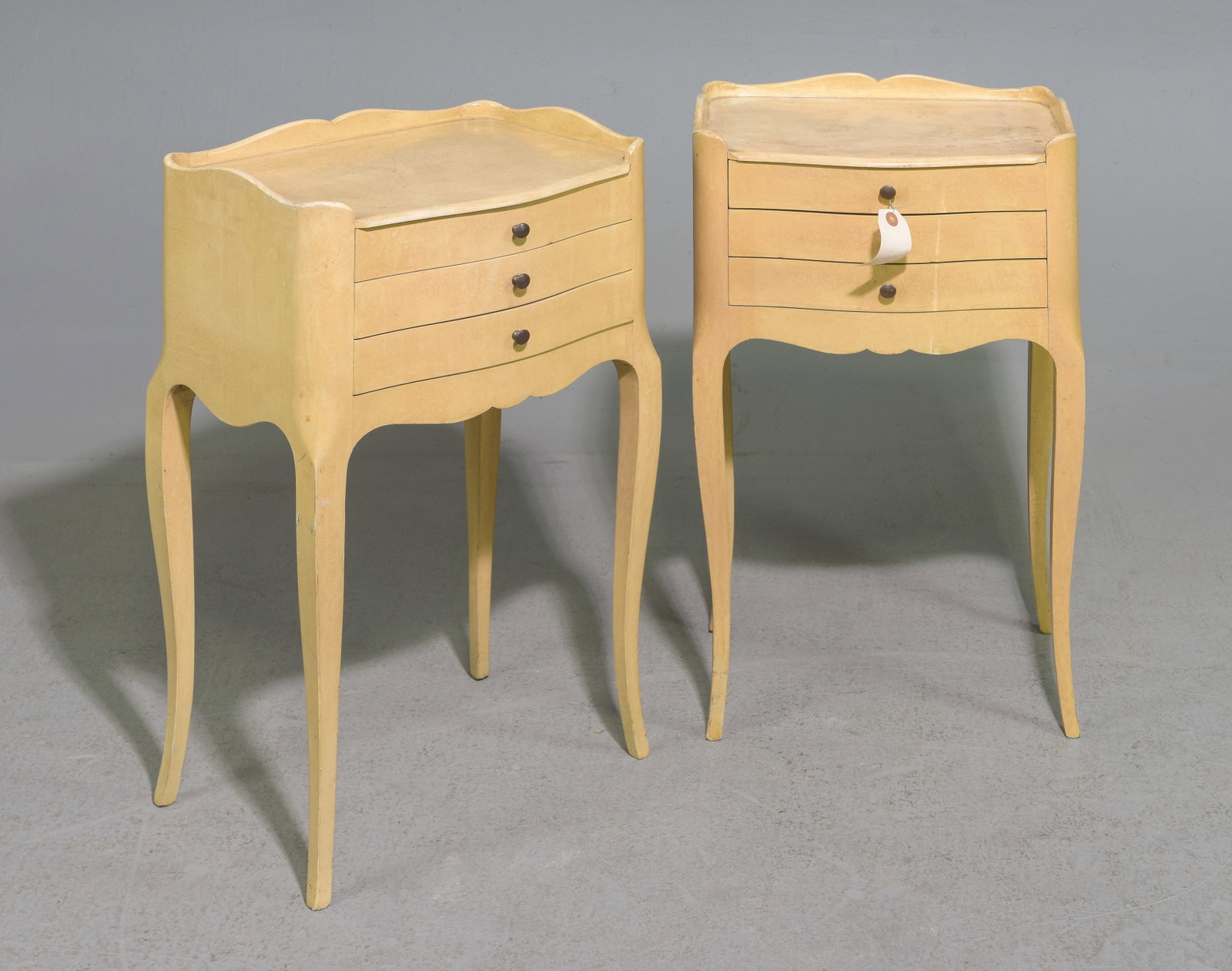 Louis XV Style Pair of Painted Occasional Chests: French Louis XV Style Pair of Painted Occasional Chests / Nightstands - 27 in tall x 14.5 x 12 each
