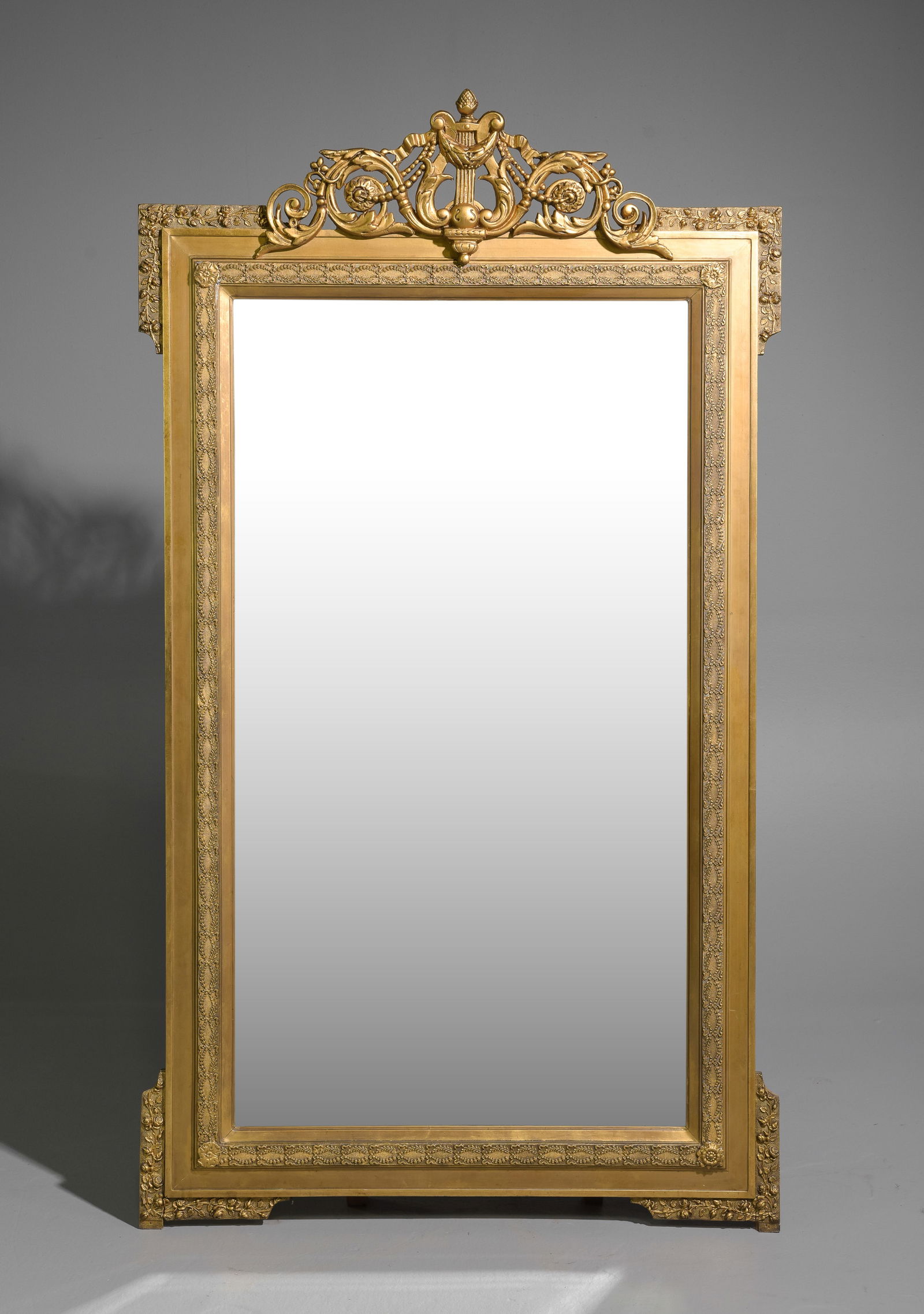 Louis XVI Style Gilded Framed Beveled Mirror (1 of 5)