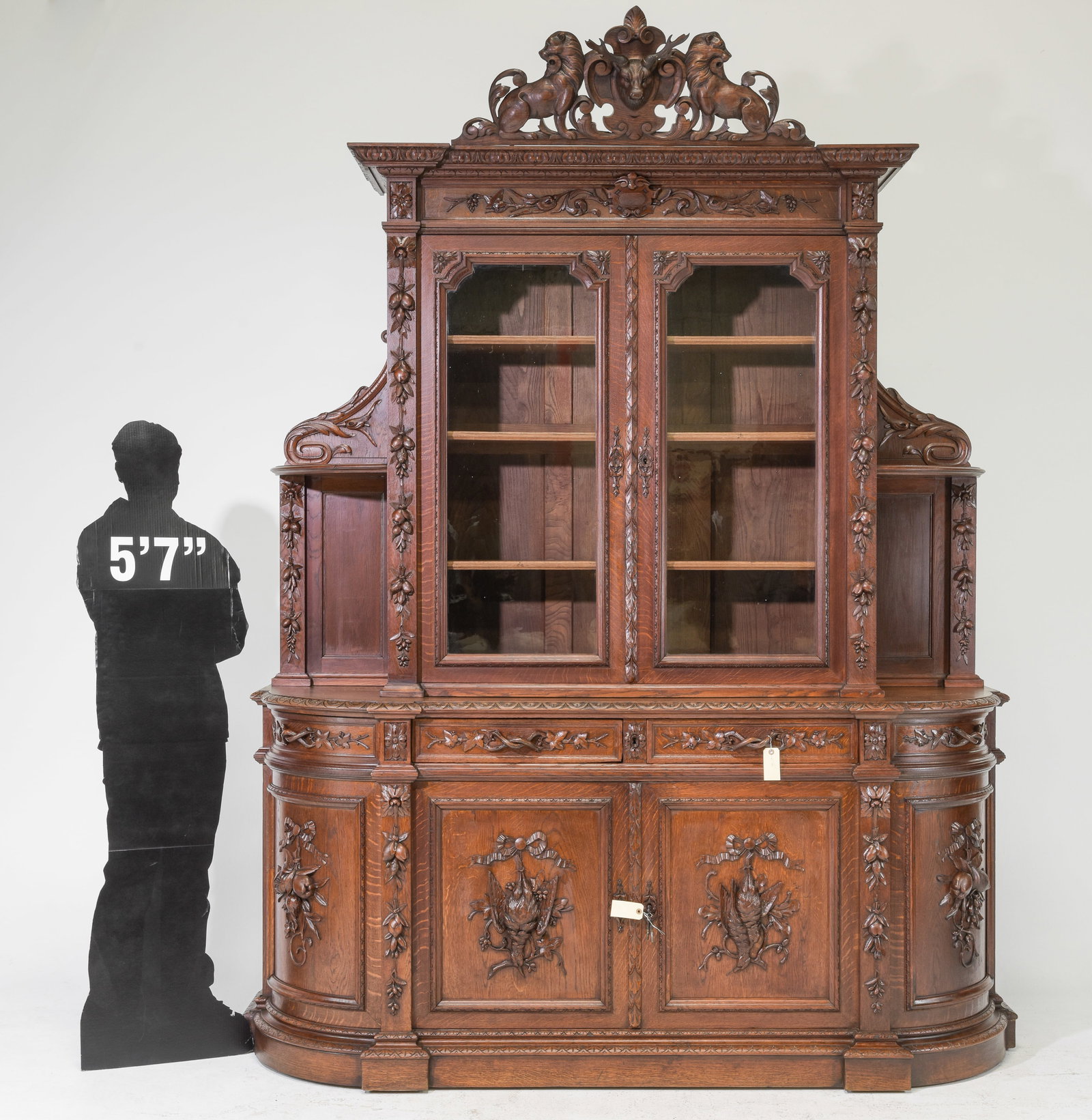 Renaissance Style Carved Oak Cupboard c.1900 (1 of 10)