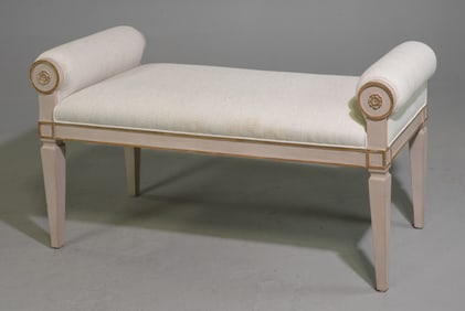 French Style Painted Hall / Dressing Bench #1