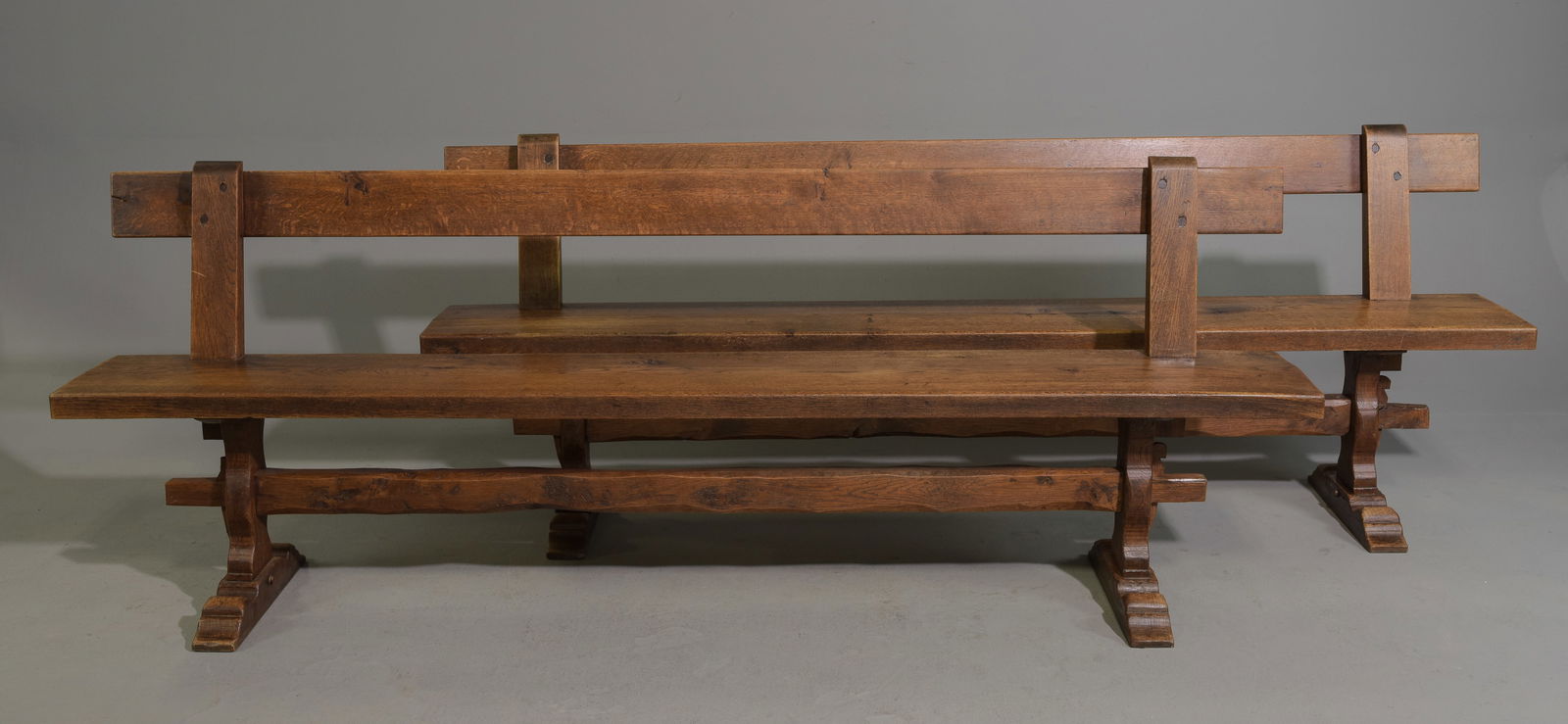 2 French Oak Farmhouse Benches c.1900-1920's (1 of 6)