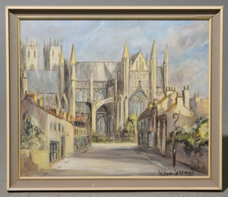 Framed Oil on Board of York Minster Cathedral