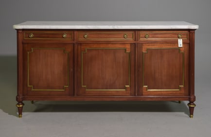 Louis XVI Style White Marble Top Sideboard #2