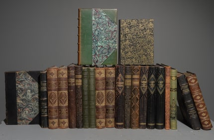 22 European / French Leather Bound Novels