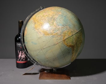 Philips' Terrestrial Globe with Wood Base