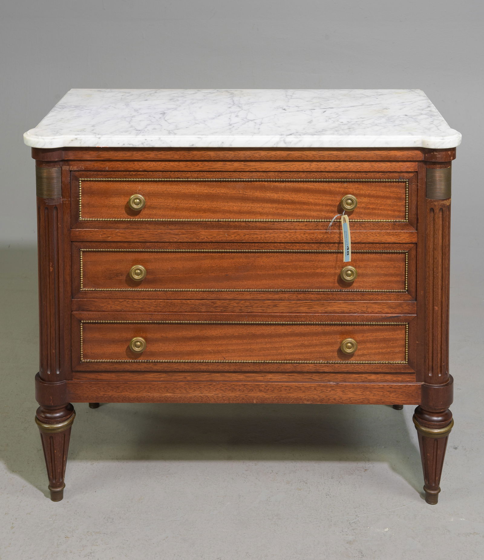 Louis XVI Style White Marble Top Chest c.1940's-50's (1 of 5)