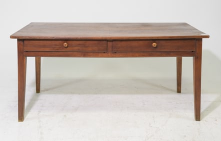 French Farmhouse Table with Two Drawers c.1920's
