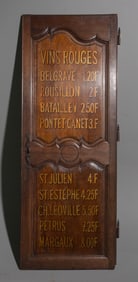 French Wine Menu Painted Cupboard Door #1