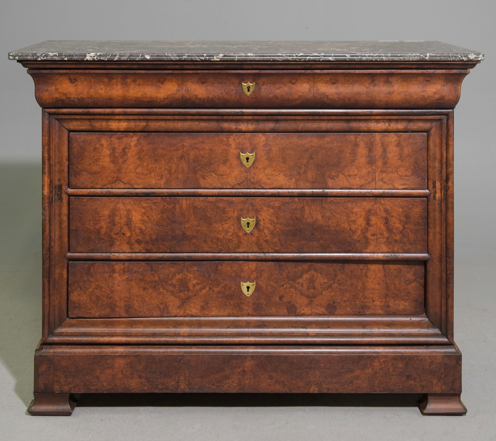 Louis Philippe Style Walnut Marble Top Chest (1 of 7)