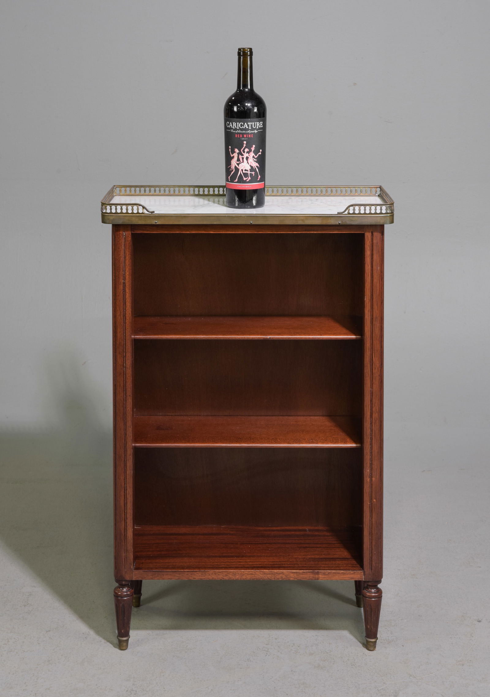 Louis XVI Style Petite White Marble Top Bookshelf (1 of 4)