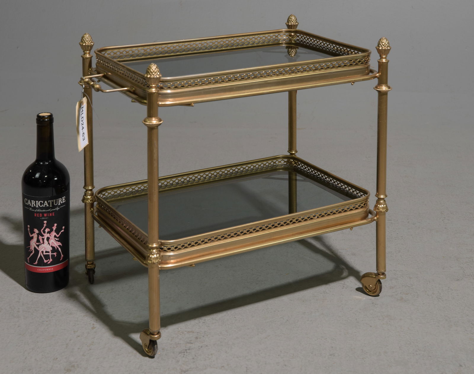 French Petite Two Tier Brass Finished Pastry Cart (1 of 3)