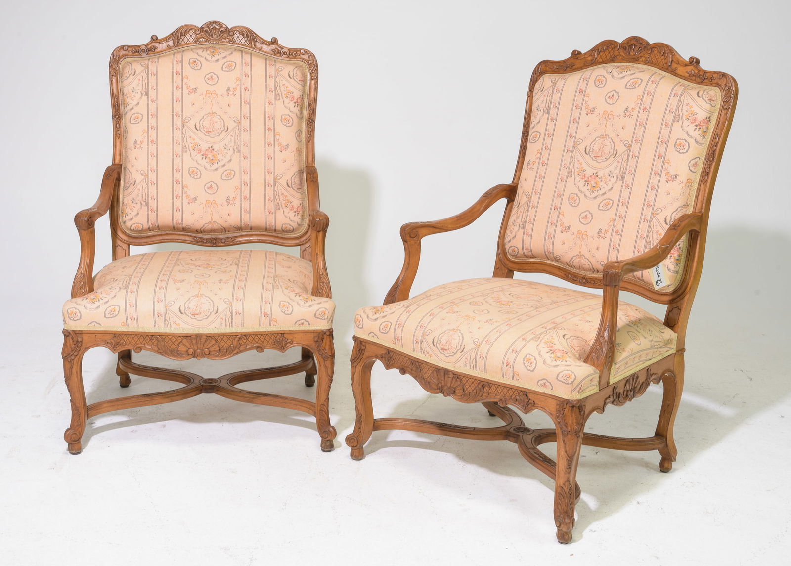 Louis XV Style Pair of Fireside / Captains Arm Chairs (1 of 5)