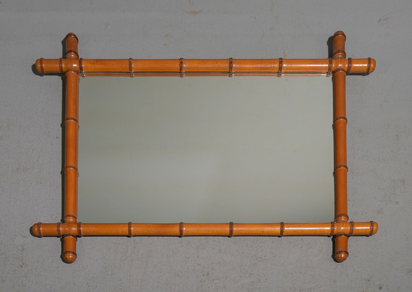 French Faux Bamboo Mirror: French Faux Bamboo Mirror - 33.5 inches tall x 25.5 x 1.5