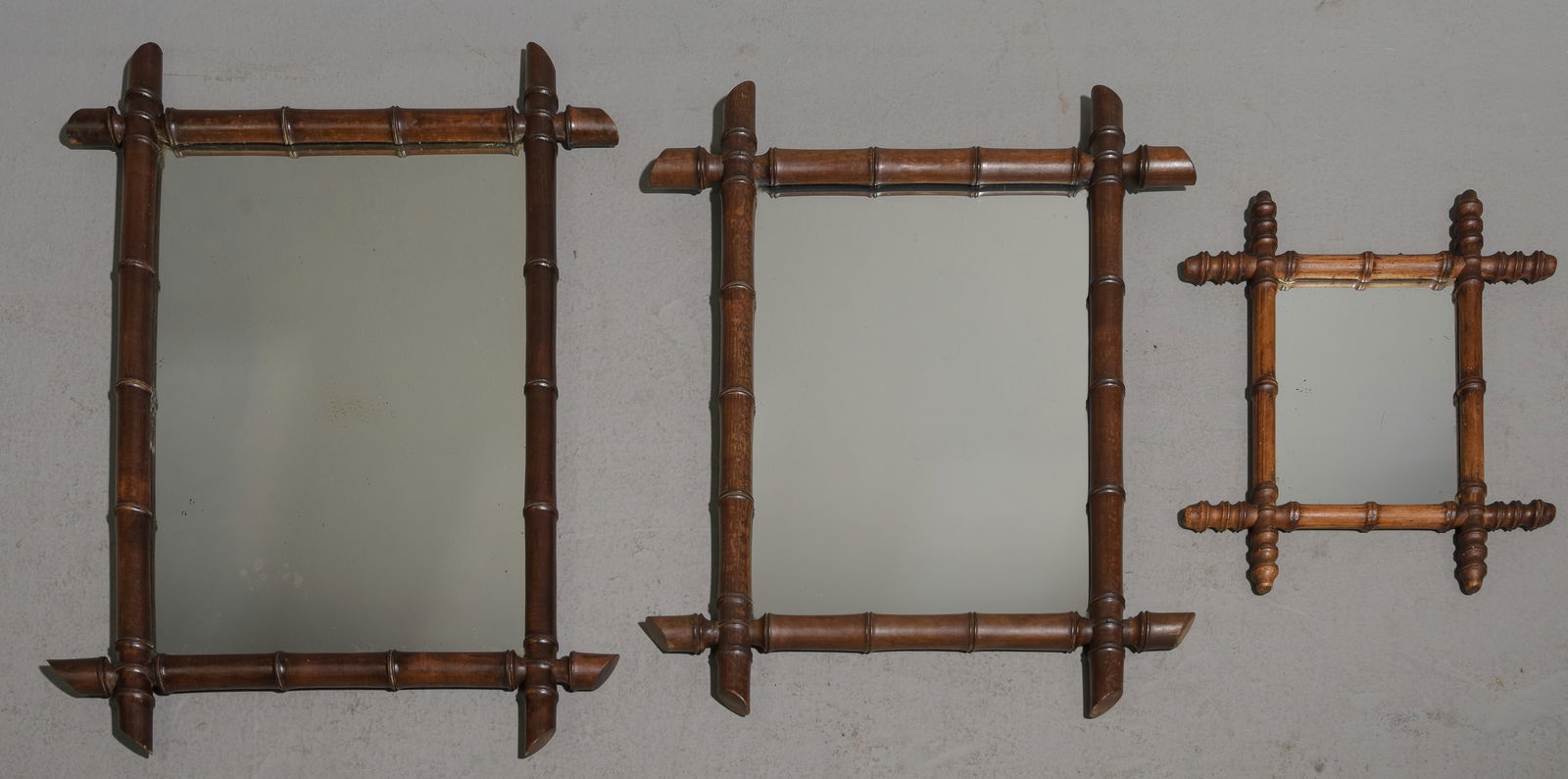 Three French Faux Bamboo Mirrors (1 of 4)