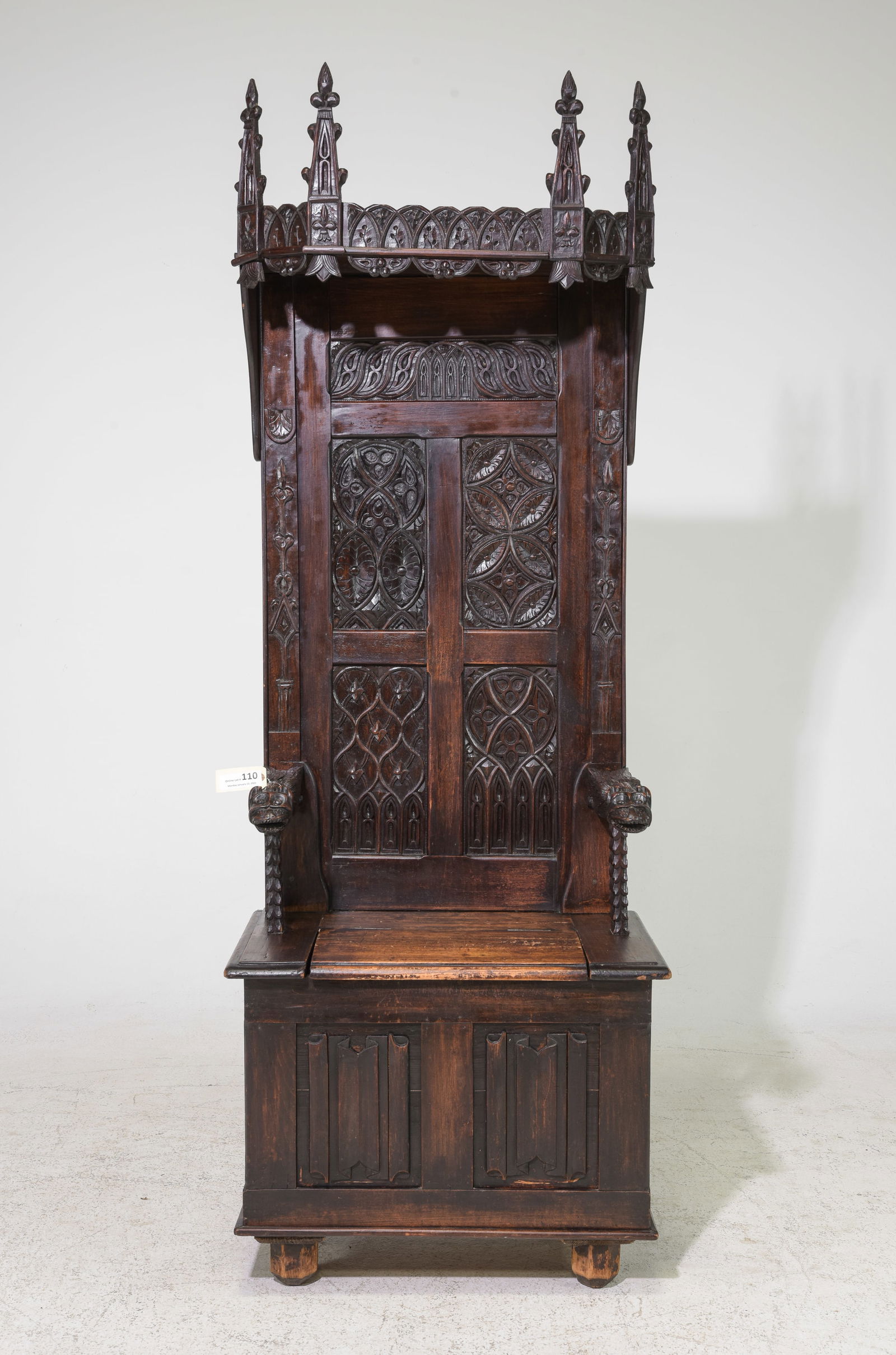 19th Century Renaissance Style Carved Hall Chair (1 of 9)