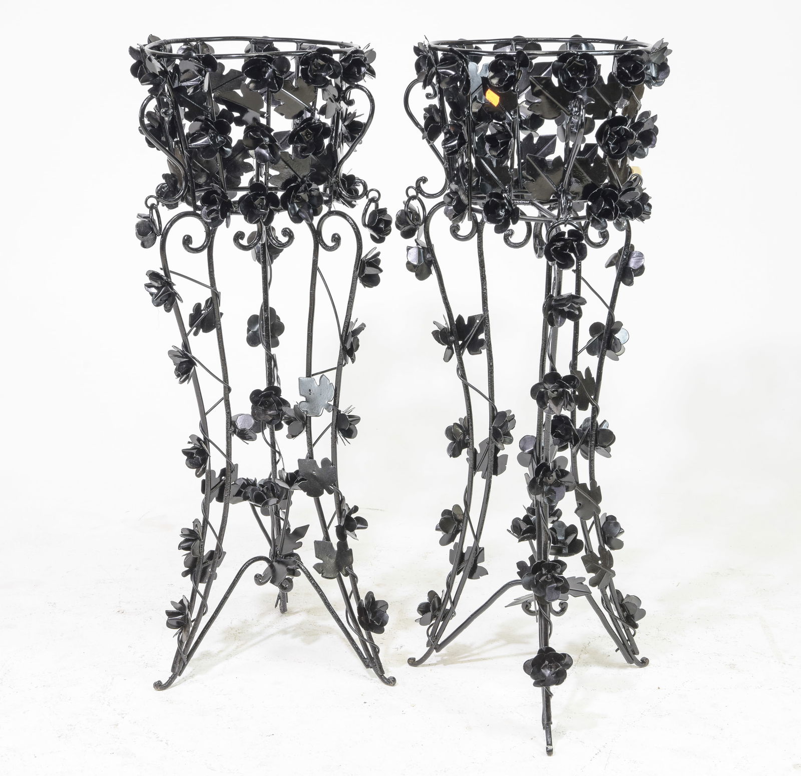 Two French Floral Adorned Metal Planters (1 of 4)