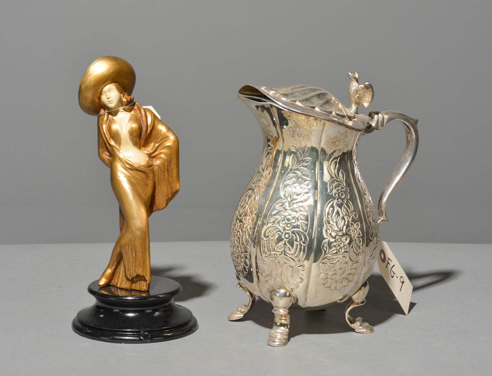 Art Deco Lady Figure & Silvered Water Pitcher (1 of 6)