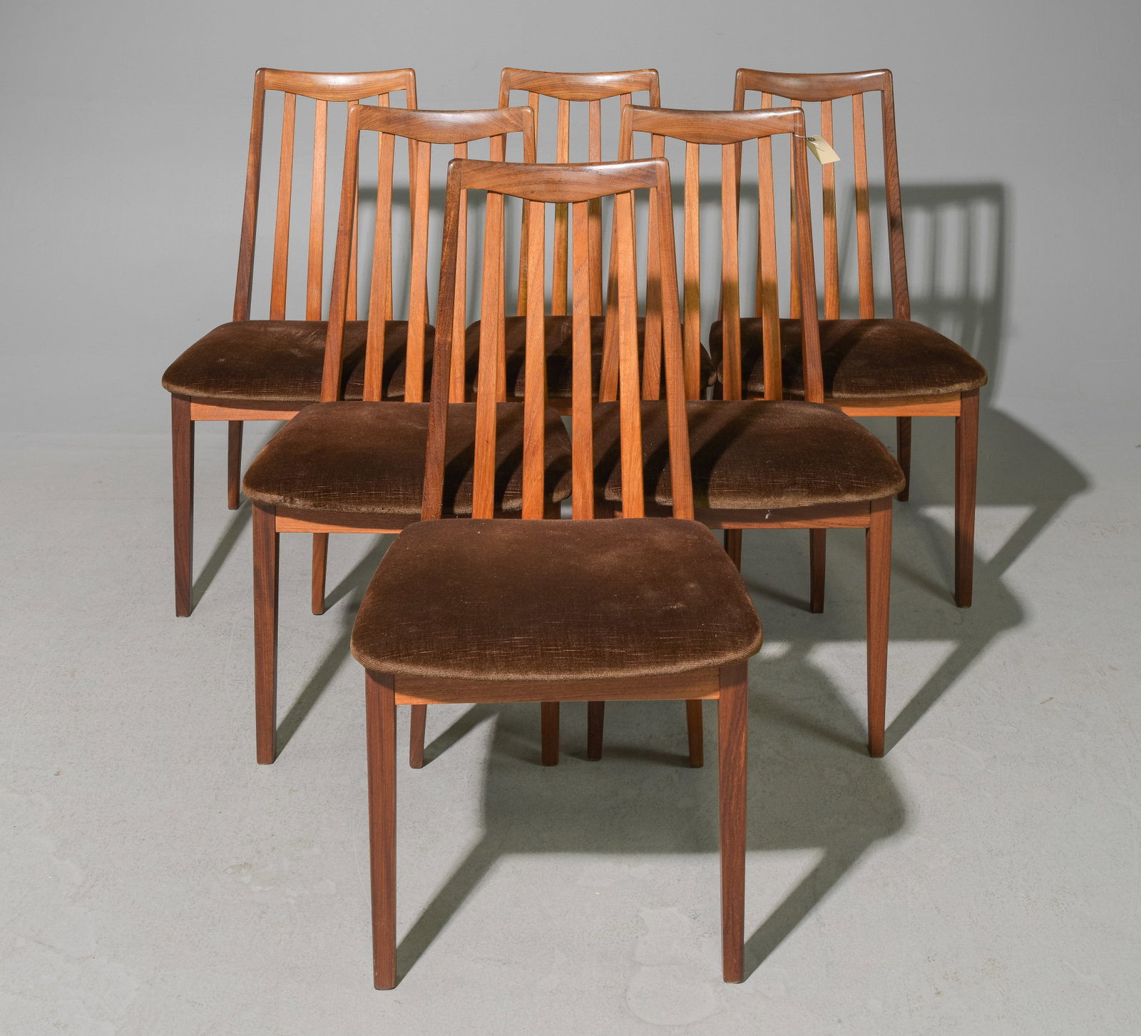 6 High Back Mid Century Dining Chairs - G-Plan Fresco: These 6 Danish Modern Style Teak Dining chairs consists of 6 side chairs. These are made by Mid Century Modern Furniture Maker G Plan ( GPlan ), Part of their Fresco range. - Chairs are 35.5 in tall x