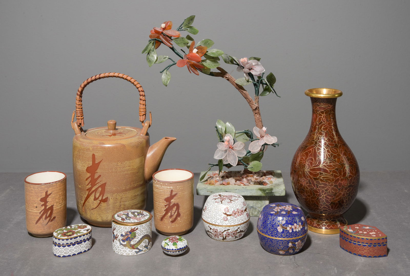11pcs - Assorted Cloisonne Pill Casks, Vase, Etc. (1 of 6)