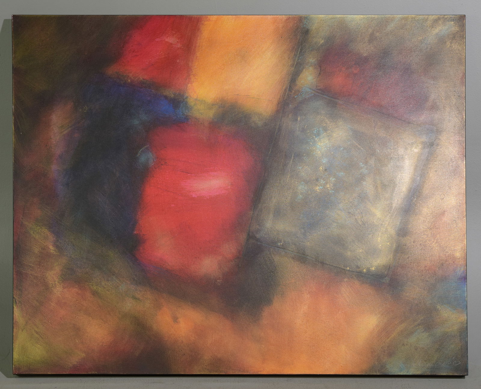 "Blue Box #4" Unframed Abstract Art (1 of 3)