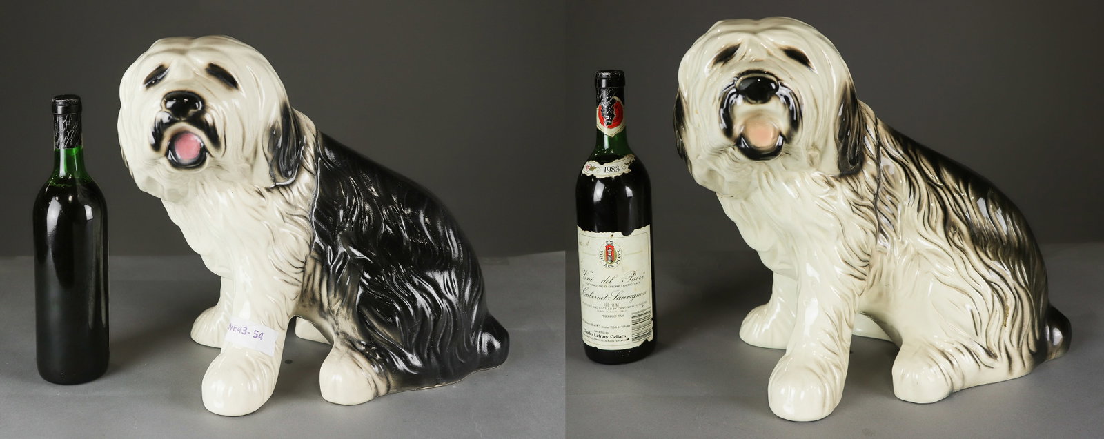Two Hand Painted Old English Sheep Dogs: Two Hand Painted Old English Sheep Dogs - 14 in tall x 13 x 8 each