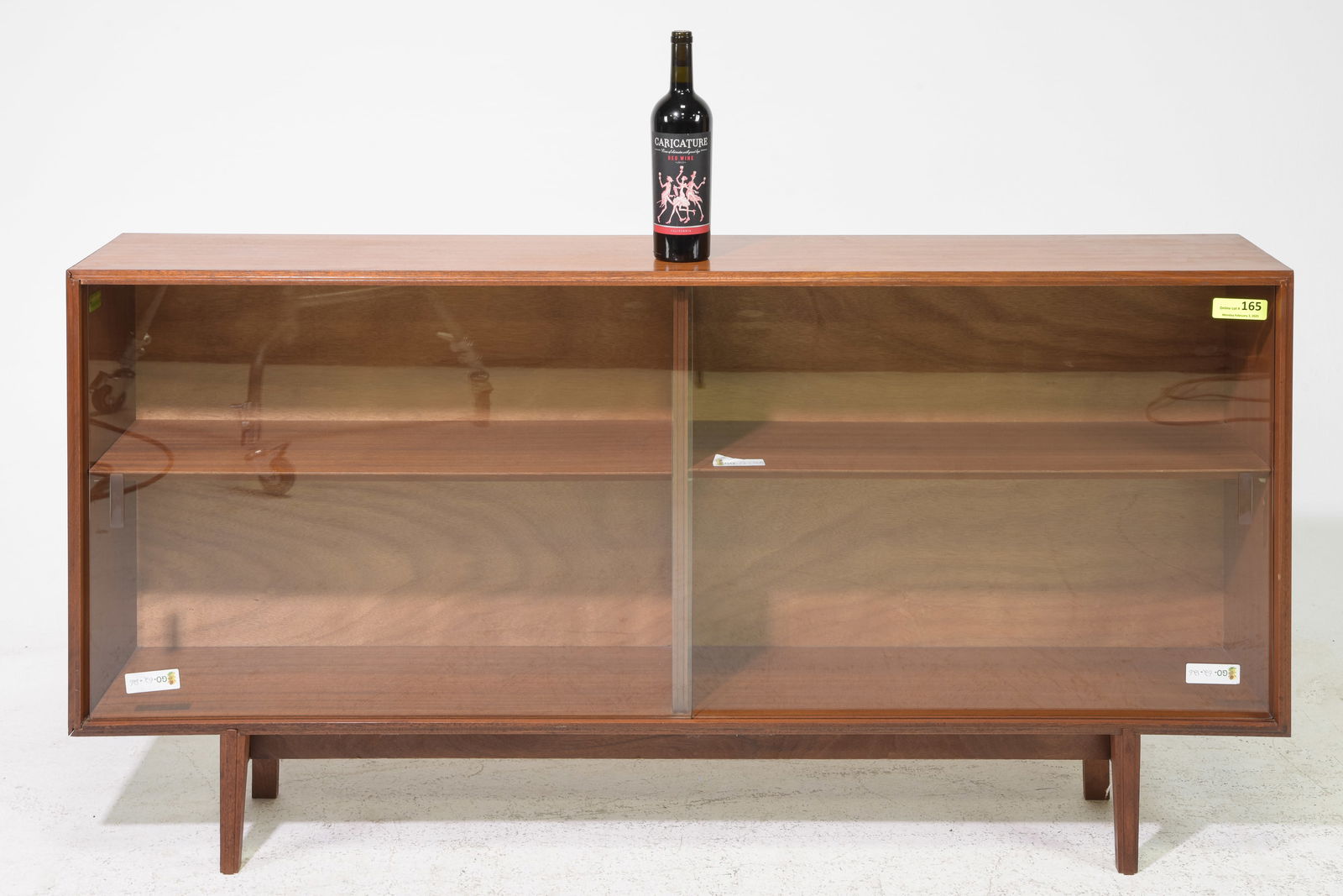 Mid Century Modern Long Narrow Sliding Door Bookcase (1 of 7)