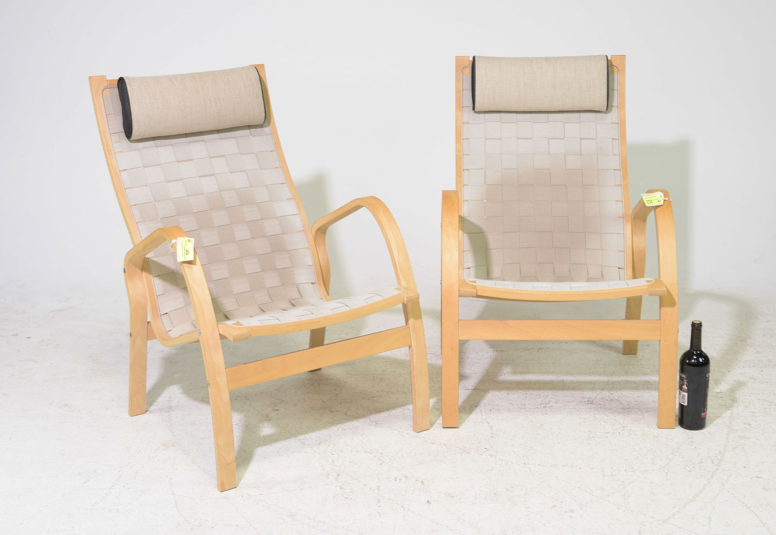 Two Danish Modern Woven Strap Deck / Lounge Chairs (1 of 4)