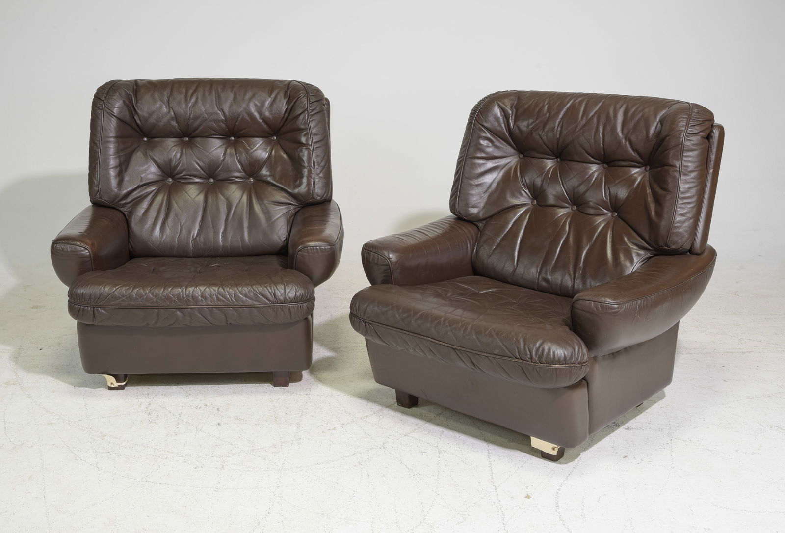 2 Danish Modern Button Tufted Arm Chairs (1 of 9)