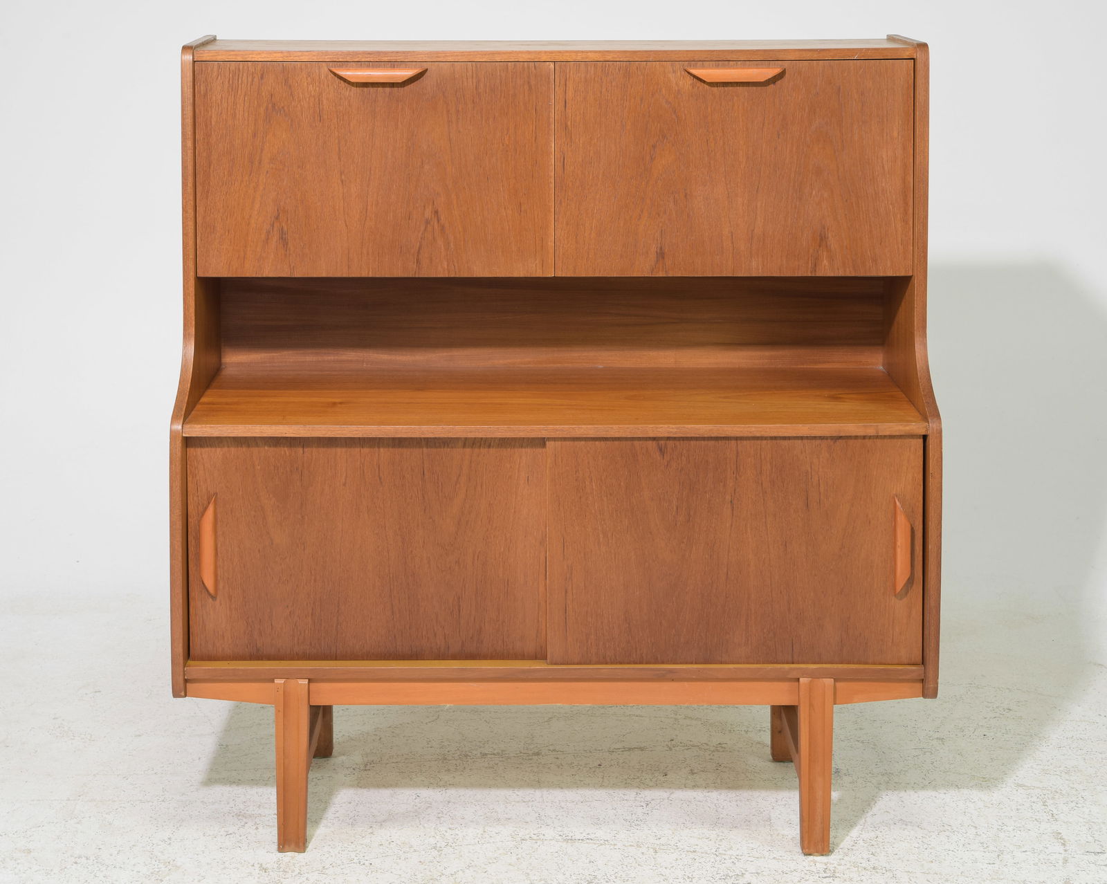 Mid Century Modern Cocktail Cabinet / Highboard: Danish Modern Style Cocktail Cabinet / Highboard - 45 inches tall x 42 x 14.5