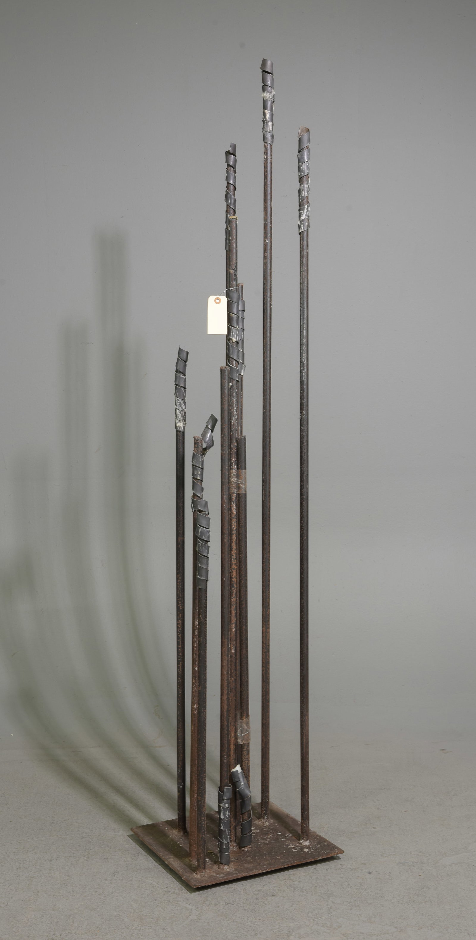 Vintage Metal Brutalist Floor Candelabra: Vintage Metal Floor Candelabra - 69 inches tall x 14.5 x 14.5