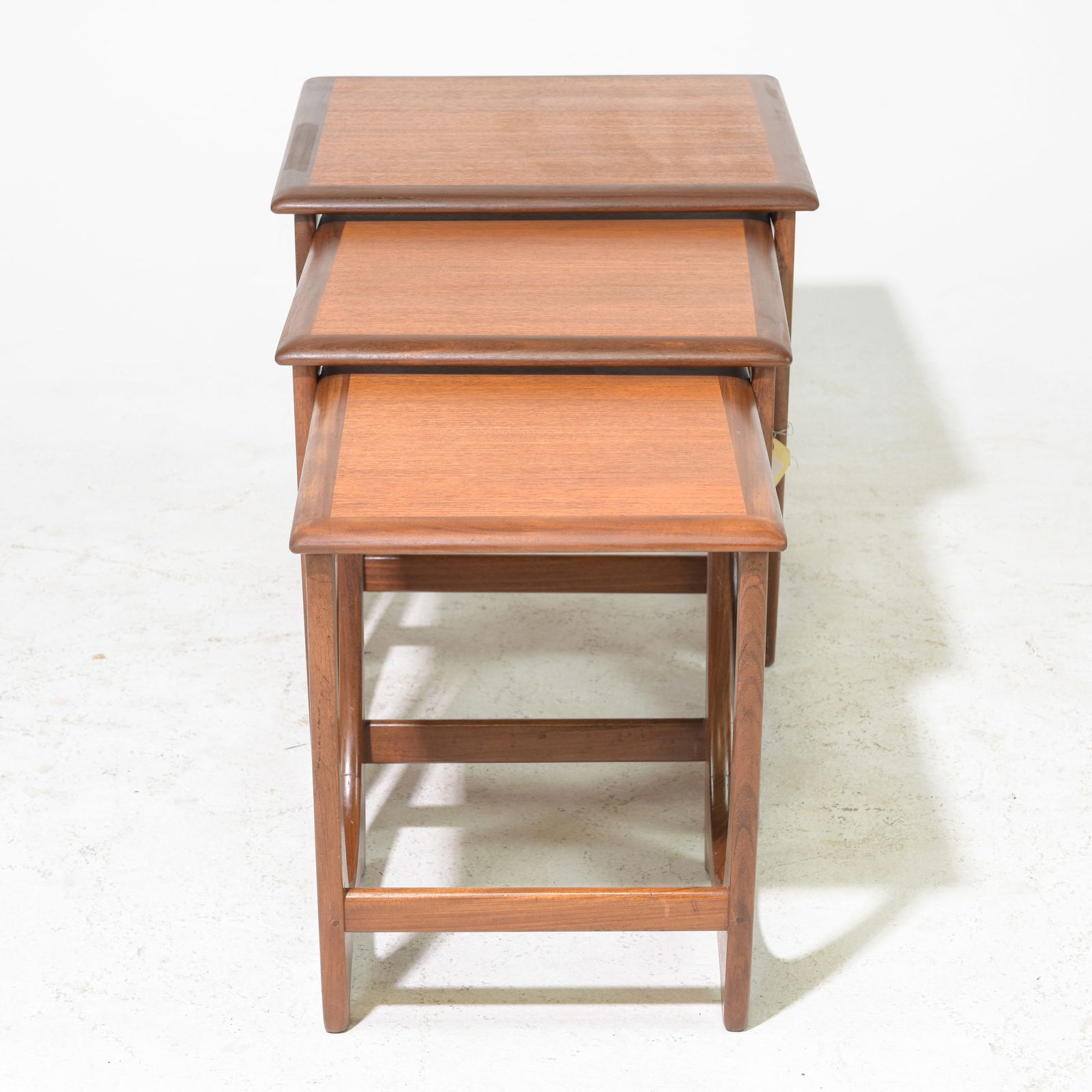 Mid Century Modern Astro Nest By G-plan: This Danish Modern Style Teak nest is British and made by Mid Century Modern Furniture Maker G Plan ( Gplan ) - tallest one 21 tall x 20 wide x 20 deep, middle one is 19.5 in tall x 17 x 18, smallest