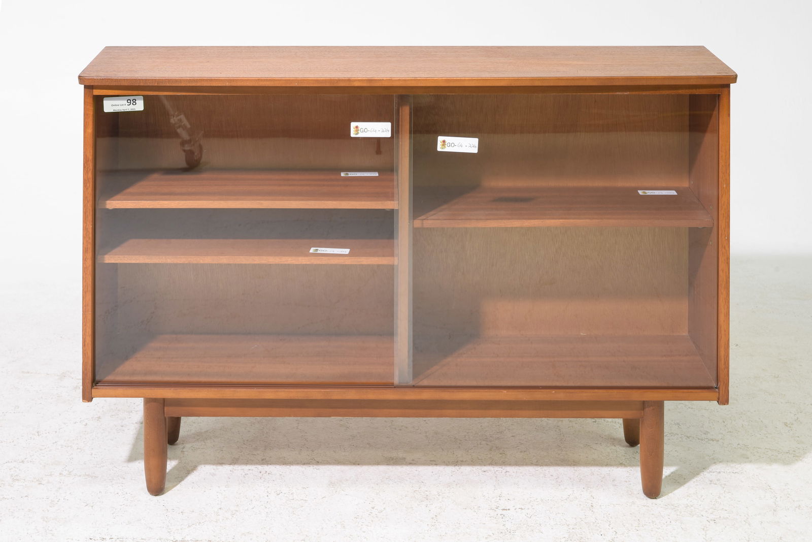 Mid Century Modern Sliding Glass Door Low Bookcase (1 of 4)