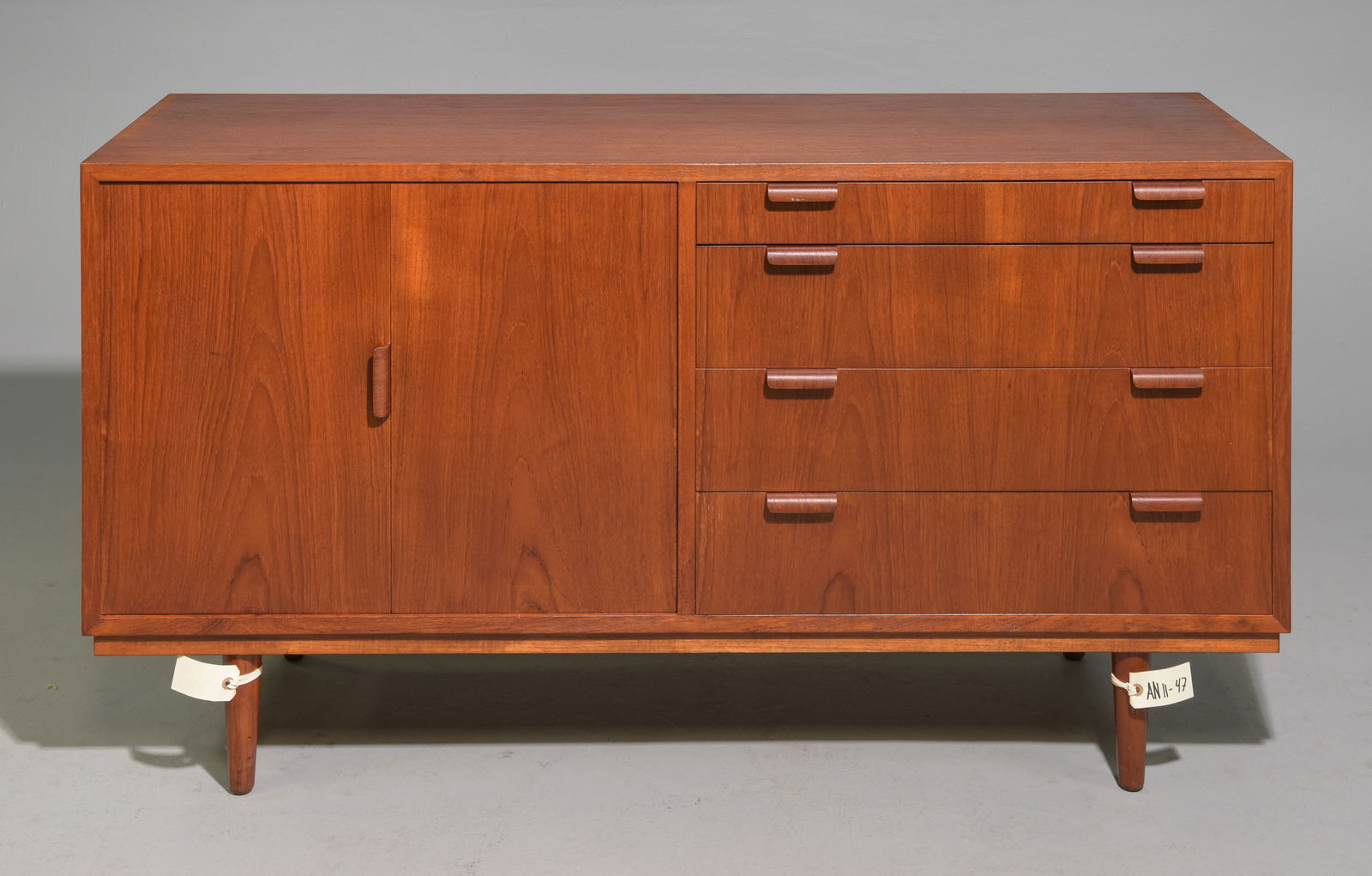 Danish Mid Century Modern Credenza with Bifold Door: Danish Mid Century Modern Credenza with Bi-fold Door - 29.5 in tall x 54.5 x 17.5