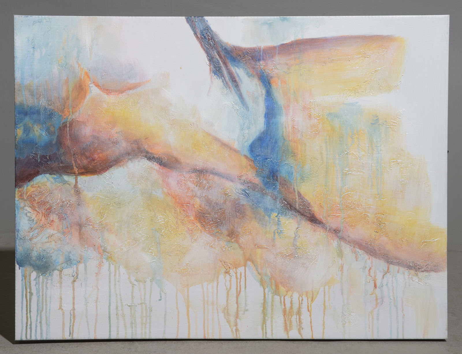 Abstract Unframed Mixed Media Art on Canvas (1 of 3)