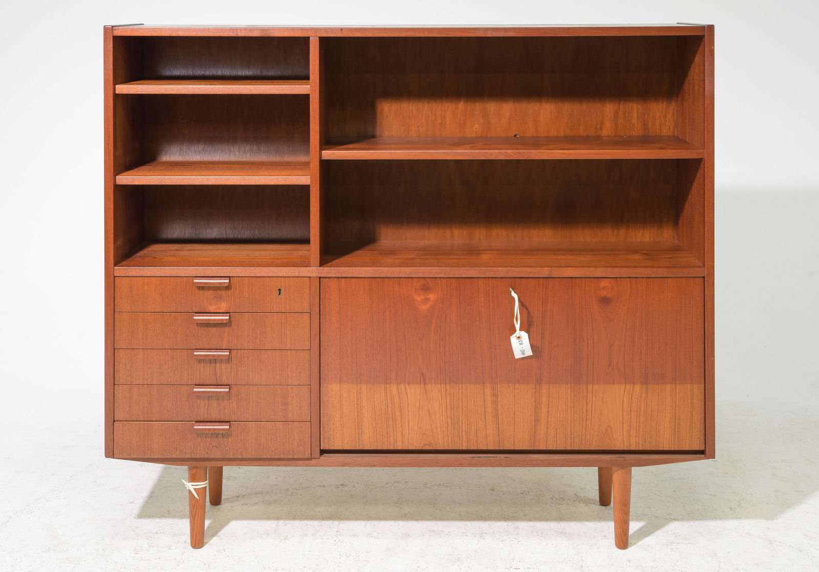 Danish Mid Century Modern Bookshelf with Drop Front (1 of 7)